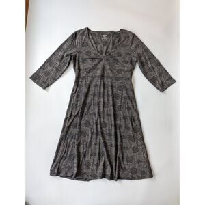 Toad & Co Small Dress Pattern Earth Tone Short Sleeve Hiking Outdoor